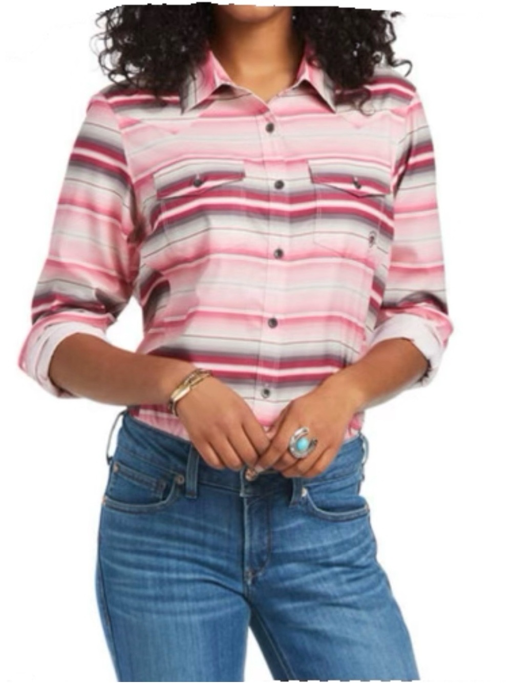 Ariat Western VentTEK Stretch Shirt size M SONORA SERAPE STRIPE